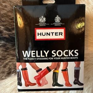 Hunter Fleece Periwinkle Auberdine Welly Socks - Multicolor